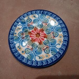 Vintage Polish Pottery Trivet/Coaster